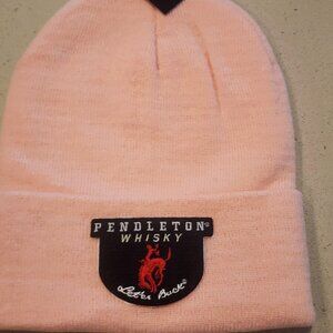 Pendleton Whisky Patched Knit Cuffed Beanie in Soft Pink